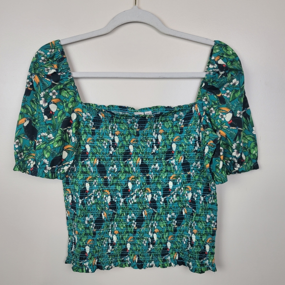 NWOT Anthropologie Dolan Puff Sleeve Smocked Top Size M